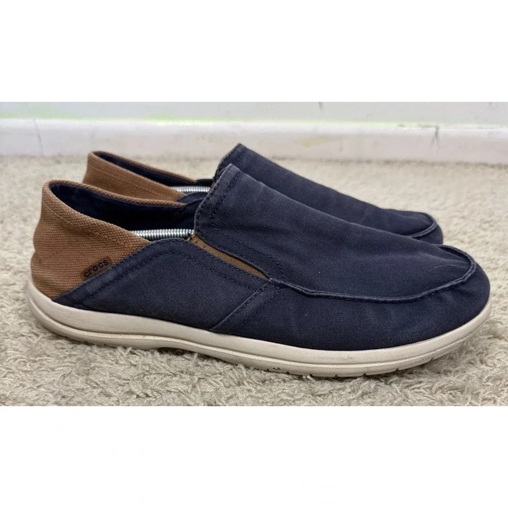 Crocs Mens Triple Comfort Navy Slip On Loafers Water Boat Shoes Size 15M Beach